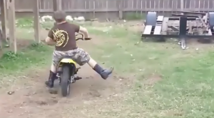 This Kid’s First TIme on a Dirtbike Does Not go as Planned