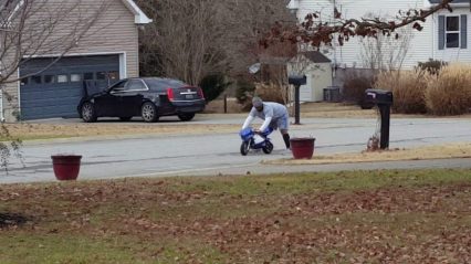 Big Dude Tries to Ride Mini Bike, Ends In Hilarity