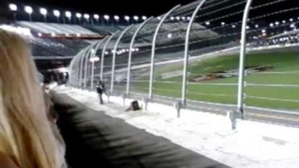 Closest you’ll ever get to a NASCAR crash, Austin Dillons car goes flying through the fence!
