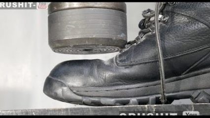 Crushing Steel Toe Cap Boots with a Hydraulic Press!