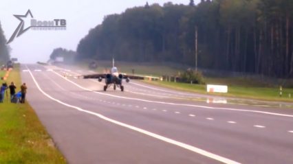 Fighter Jets Landing on the Highway in Belarus