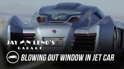 Jay Leno Blows Out The Window In His Jet Car at 160+ MPH!