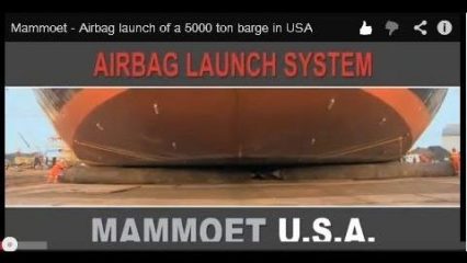 Mammoet – Using Airbags To launch of a 5000 Ton Barge