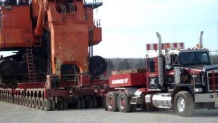 The biggest hauler ever? The Mammoet Fort McMurray moves a complete EX5500!