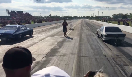 Street Outlaws Chuck in the Death Trap on Big Tires vs Chevy Nova