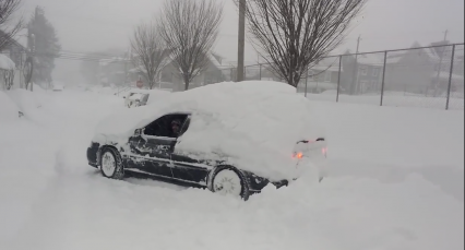 Subaru Burried Under a Ton of Snow Somehow Escapes!