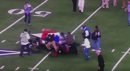 Rogue Golf Cart on the Loose Takes Out People at a Footbal Game