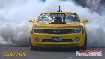 AZN From Street Outlaws Rides Shotgun in Blown Camaro Killa B aka the Burnout King!