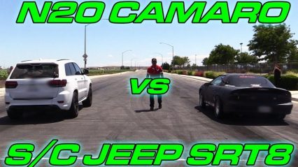 Brand New Supercharged Jeep SRT8 vs Nitrous LSx Camaro on the Street