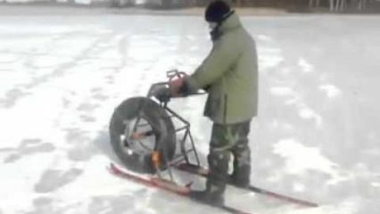 Chainsaw-Powered Ski Bike Thing