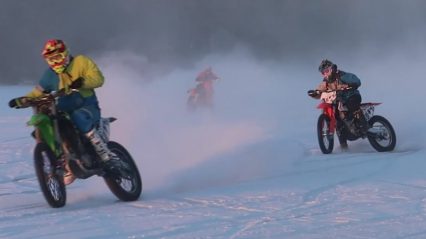 Ice Drifting Dirt Bikes in -25 Degree Weather
