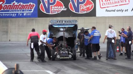 Nitro Funny Car Runs Over Two Crew Members!