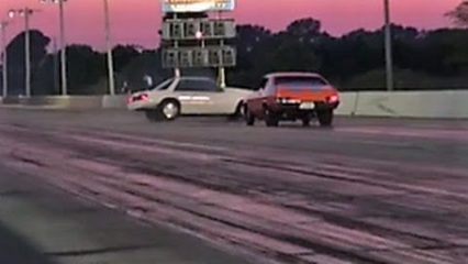 Wheels Up! Mustang has a Close Call and Bumps the Wall!