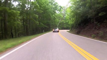 Cadillac CTS-V Almost Crashes on Mountain Road! Close Call