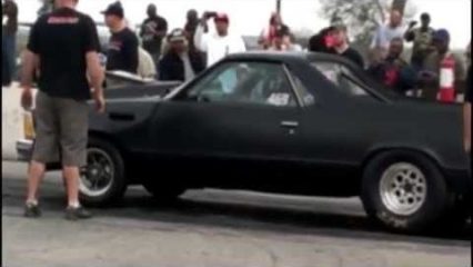 Circa 2013 – Street Outlaws Flip Does a Test Pass in the El Camino