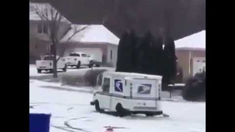 The Mailman Got Bored at Work... Starts Doing Donuts in the Snow