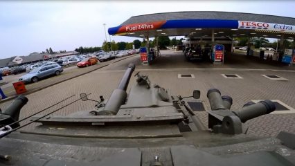 These Guys Drive Their Tank to the Gas Station… Totally Normal