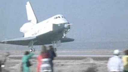 Those People Are Standing Too Close! Shuttle Enterprise Bouncing During Landing in 1977