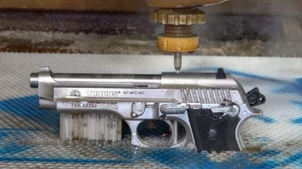 What’s inside a Handgun? Cutting a Gun in Half with a 60,000PSI Waterjet