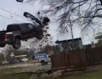 Wild Police Chase Ends in Truck Flying Through The Air in Violent Crash!