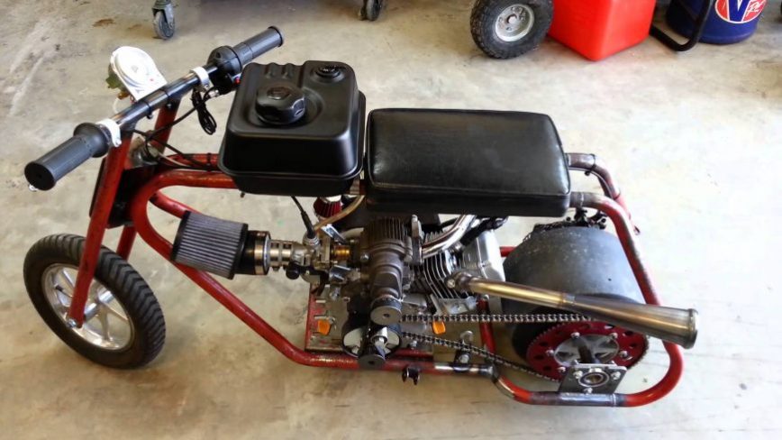 Badass Roots Supercharged Mini Drag Bike Startup and Rev