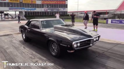 Beautiful 1968 Firebird With a Parachute Hits The Track!