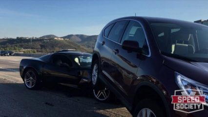 Corvette C6 Z06 Crashes into a Mini Van on the Freeway (Aftermath)