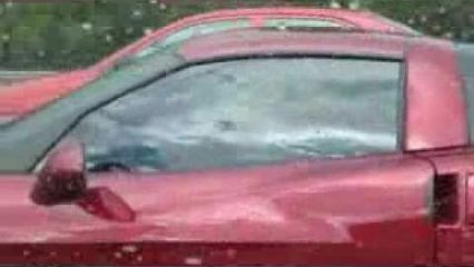 Corvette Losing Control in the Rain After Showing Off in Front of Girls