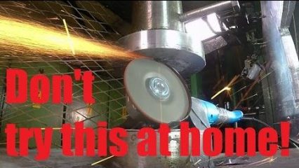 Crushing Power Tools with a Hydraulic Press While They are Running