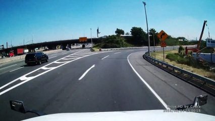 How Did That Happen? SEMI Truck Experiences Slowest Roll Over Ever