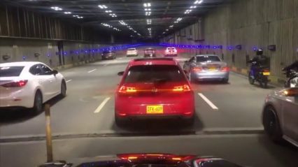 Street Race in a Tunnel Turns into Violent Crash!