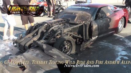 Kevin Fiscus-driven Twin Turbo HEMI Corvette Goes Up in Flames After a Wild Ride