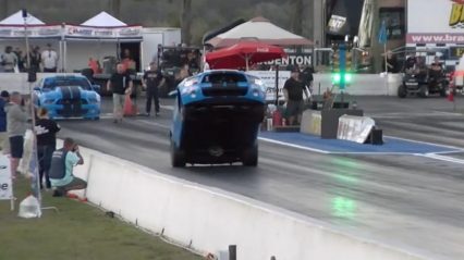 Nasty Shelby Mustang Does a Huge Wheelie into a 360 Spin and Saves it!