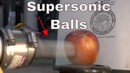 Shooting Fruit With Supersonic Ping Pong Balls! Vacuum Cannon Test