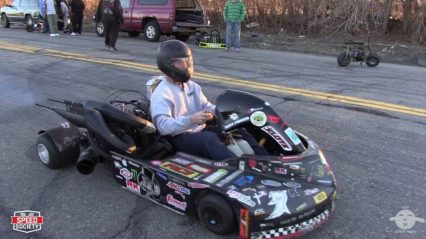 This Guy is Out Here Street Racing in His Go Kart… Awesome!