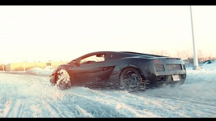 Who Drives a Twin Turbo Lamborghini in the Snow? This Guy Does!