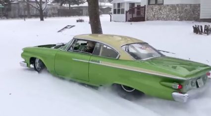 Driving a Pro Street 1961 Belvedere in the Snow? Street Car!