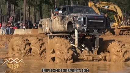 $5500 Bounty Hole Gets Beat! Monster Ford Dually Gets Some Action!