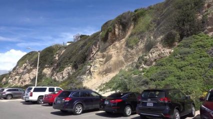 Collapsing Mountain Side in Malibu Almost Nails Parked Cars