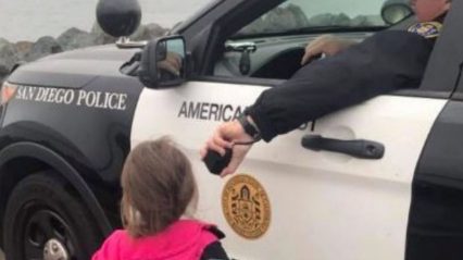 Cop Lets Kids Use Patrol Car Speakers To Say Bye To Dad As His Navy Ship Leaves