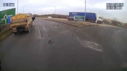 Drunk Driver With Toddler in Car Hits Roundabout and Goes Flying! Both Survive!