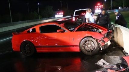 Newer GT500 Gets Loose and Plows into Both Walls