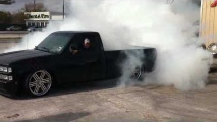 Slammed Turbo Chevy Silverado Roasting The Tires