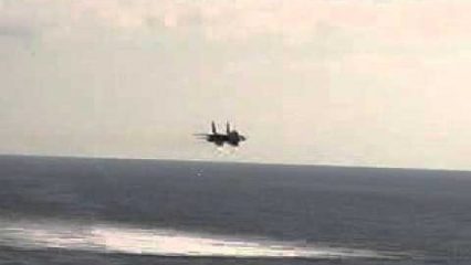 This Brutally Fast F-14 Tomcat Fly By Between TWO Ships Will Send Chills Down Your Spine!