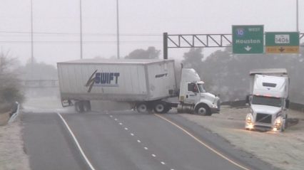 Tractor Trailer Jackknife and Scary Slides Caught on Camera