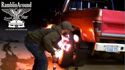 When Trying to Seat a Trucks Tire With Fire Almost Goes Bad