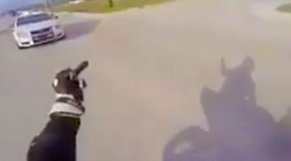 Motorcycle Rider Receives a Dose of Instant Karma After Flipping Off a Cop!