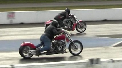 You Must Be Crazy to Ride this Motorcycle! Unbelievable Turbo Chopper Drag Race!