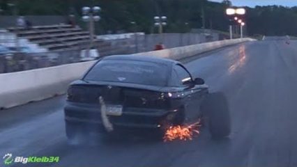 Chevy Powered Mustang Rips a Wheel Clean Off