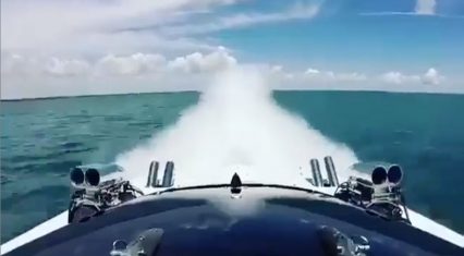 Powerboat Hauling Serious Ass in the Ocean, Holding Nothing Back!